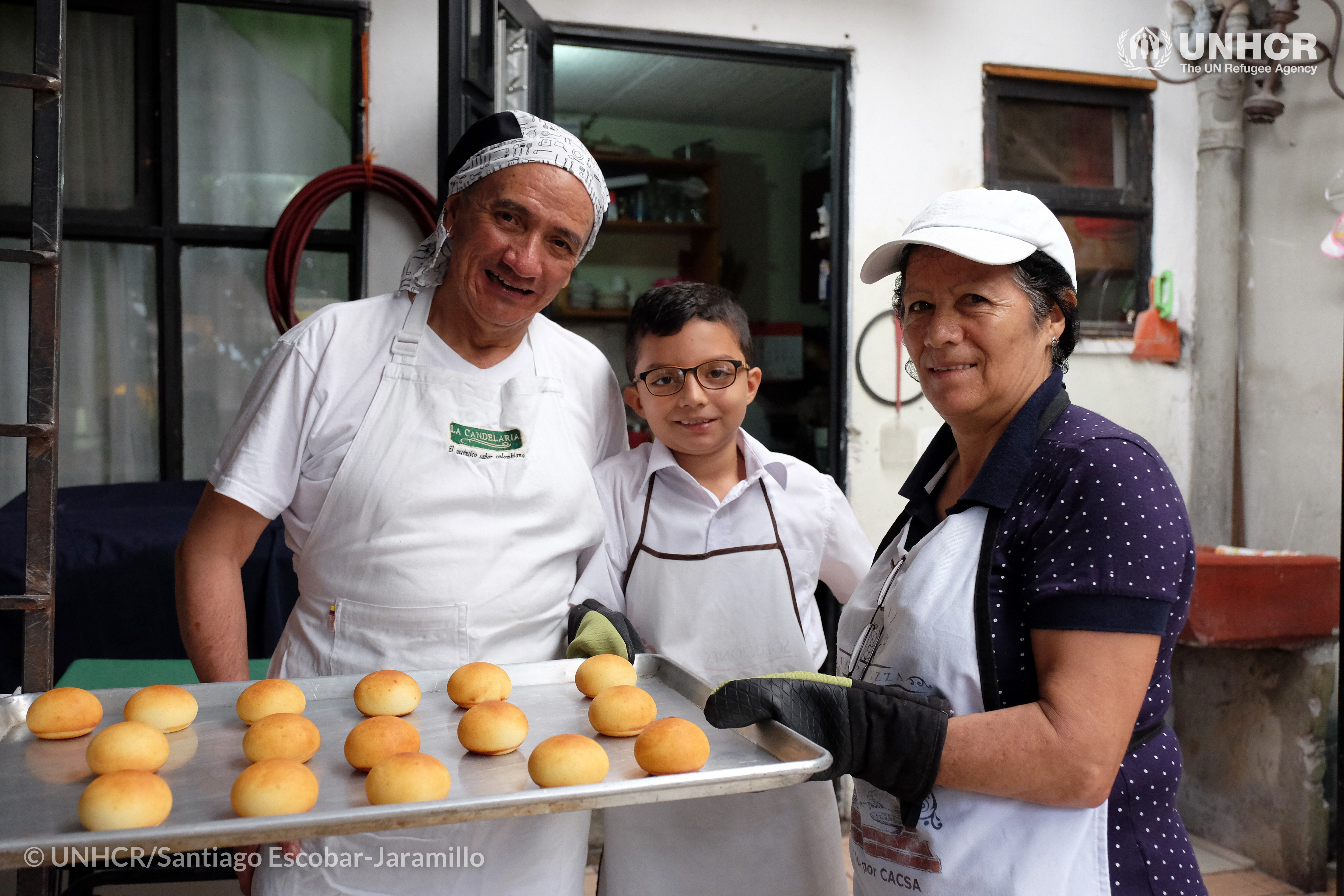 Dankzij hun harde werk, hun vastberadenheid en de steun UNHCR, heeft de bakkerij die deze Colombiaanse vluchtelingen in Costa Rica hebben geopend, de zoete smaak van het succes te pakken. ©UNHCR/Santiago Escobar-Jaramillo