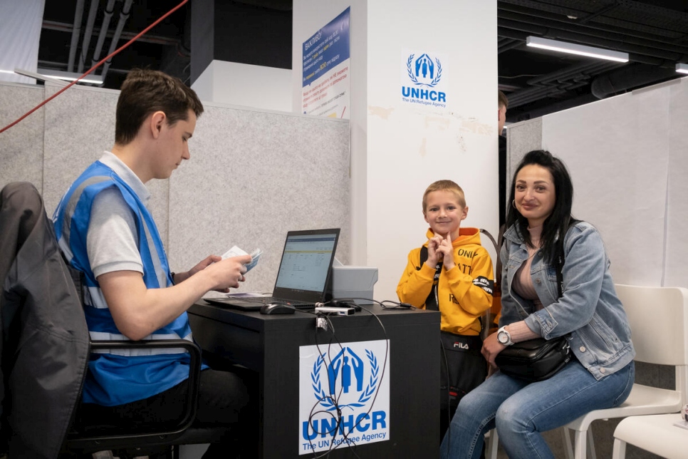 Yulia with her son Vlad are refugees from Ukraine.