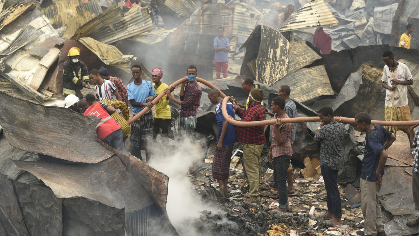 Fire in Dagahaley market in Dadaab