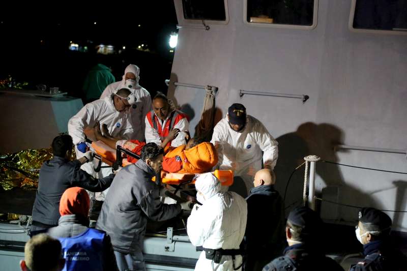 The most severely burned were disembarked on stretchers and airlifted to a hospital in Sicily.  