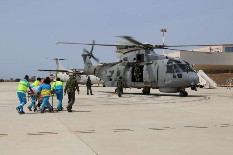 The 23 most severely burned were taken from Lampedusa Island and flown by helicopter to a hospital in Sicily.