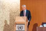 UN High Commissioner for Refugees Filippo Grandi delivers a speech at ...