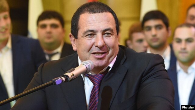 Prosperous Armenia Party leader Gagik Tsarukian speaks at an awards ceremony near Yerevan in December.