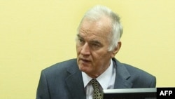 Former Bosnian Serb army chief Ratko Mladic sits at the International Criminal Tribunal for the former Yugoslavia in The Hague in May.