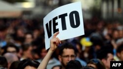 Demonstrators called on President Janos Ader to reject the bill and refer it to a constitutional review.