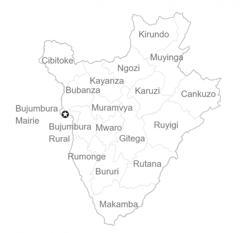 Map of Burundi's provinces.