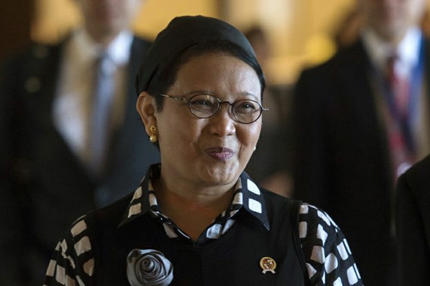 Indonesian Foreign Minister Retno L.P. Marsudi arrives at an ASEAN meeting in Yangon, Myanmar, Dec. 19, 2016.