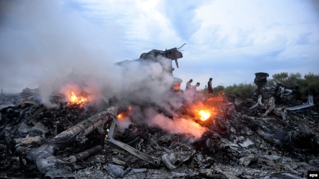 Debris of the Malaysia Airlines flight MH17, which crashed flying over the eastern Ukraine region near Donetsk on July 17, 2014.