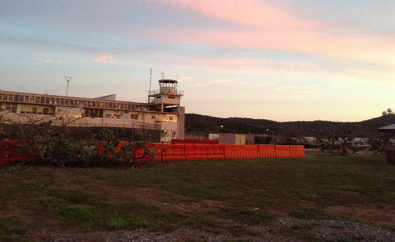 Camp Justice hangar at the Guantanamo Naval Base in Guantanamo Bay, Cuba, on Oct. 24, 2013.