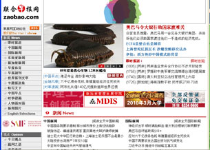 A screenshot taken from the zaobao.com homepage.