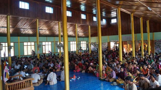 Refugees seeking shelter after fighting between the Myanmar military and the Shan State-South Army broke out in early October, 2016.
