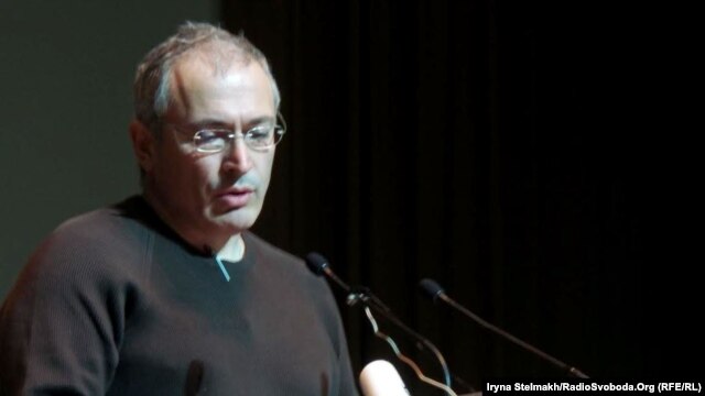 Mikhail Khodorkovsky at a public lecture at a Kyiv university on March 10