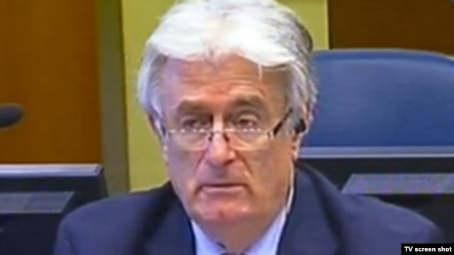 Former Bosnian Serb leader Radovan Karadzic in The Hague