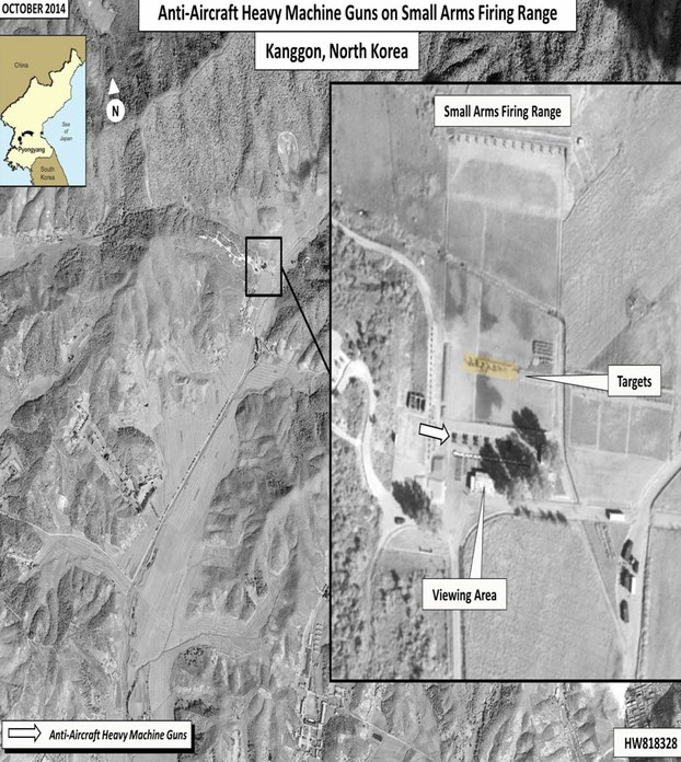 Satellite image of Kanggon Small Arms Firing Range, October 7th, 2014.