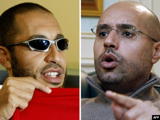 Muammar Qaddafi's sons Saadi, left, and Saif al-Islam.