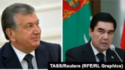 Uzbek President Shavkat Mirziyaev (left) and Turkmen President Gurbanguly Berdymukhammedov (right)