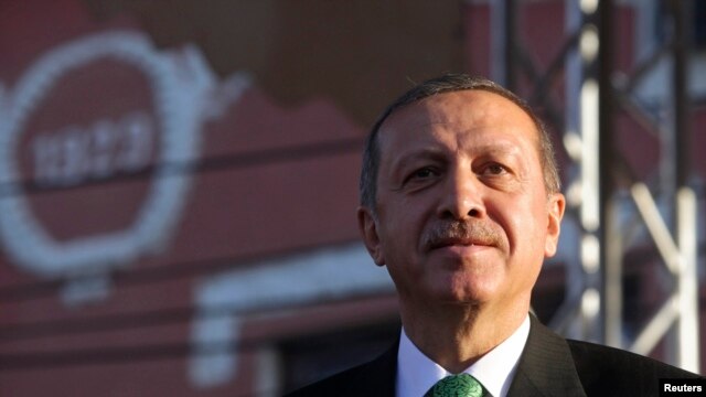 Turkish Prime Minister Recep Tayyip Erdogan in Prizren, some 90 kilometers from Kosovo's capital Pristina.