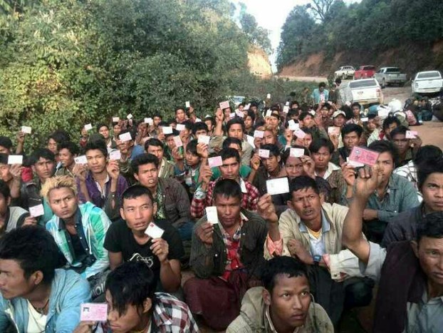 Refugees displaced by fighting in Kokang in northeastern Myanmar's Shan state, Feb. 25, 2015.