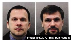 The two suspects in the Salisbury attack were named by Metropolitan Police as Aleksandr Petrov (left) and Ruslan Boshirov.