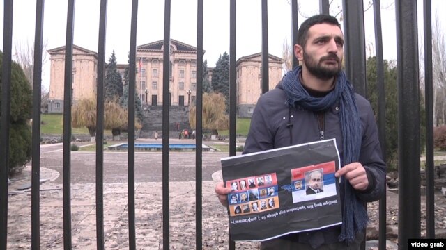 The protests outside the Armenian parliament began on December 1.