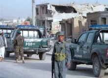 Afghanistan - Kandahar jail, police guards after attack/jailbreak late on 13jun2008