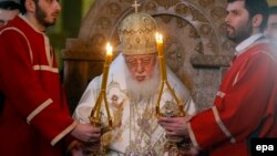 Patriarch Ilia II has been beset by health problems in recent years (file photo)