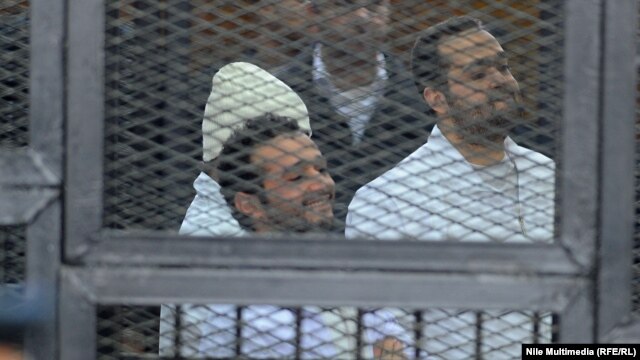 Ahmed Maher, Ahmed Douma, and Muhammad Adel were found guilty of involvement in an unauthorized protest.