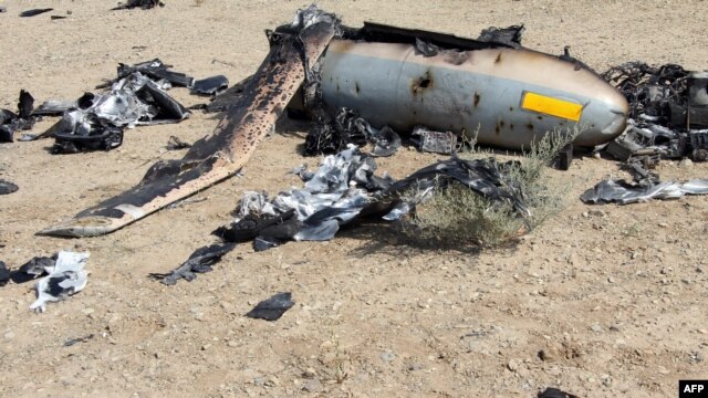 A picture released by the official website of Iran's Revolutionary Guards on August 25 shows an alleged Israeli drone that was shot down above the Natanz uranium-enrichment site.