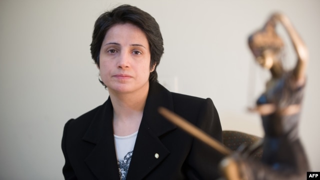 The husband of hunger-striking Iranian lawyer Nasrin Sotoudeh, seen here in a 2008 photo, reportedly said her health has reached a critical stage.