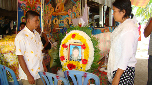 Kuy Lyda's relatives attend her funeral in Phnom Penh, June 25, 2012.