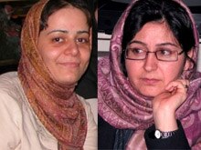 Iran - Mahbubeh Hosseinzadeh (L) and Nahid Keshavarz, Iranian women rights activist, Tehran, Undated