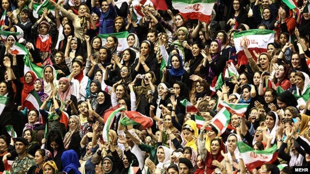 In the past, women in Iran had been allowed to attend some male volleyball and basketball games. Last year, however, they were banned from entering sports stadiums to watch men's volleyball. (file photo)