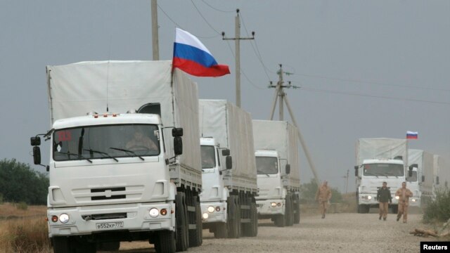 There are at least 200 trucks in the Russian convoy