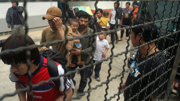 File photo of Uyghurs in Thai custody from a 2014 crackdown.