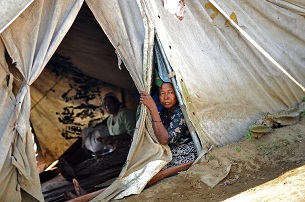 A Rohingya woman at a camp for displaced persons on the outskirts of Sittwe, Nov. 2, 2012.