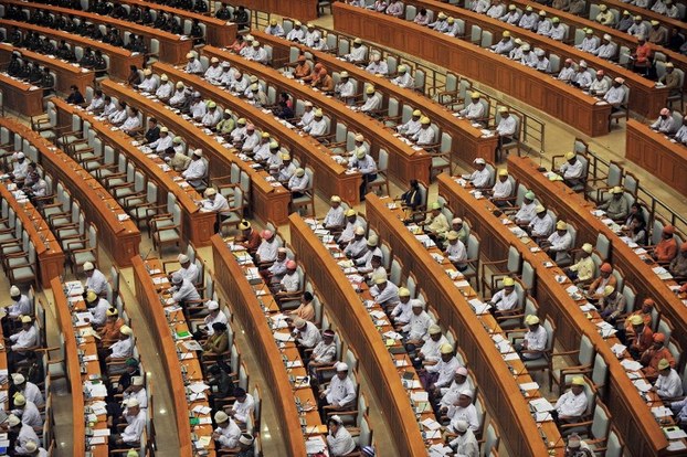 Lawmakers attend a parliamentary session in Naypyidaw, Aug. 16, 2013.