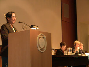 A witness testifies at the International Tribunal on Crimes Against Women of Burma, March 2, 2010.