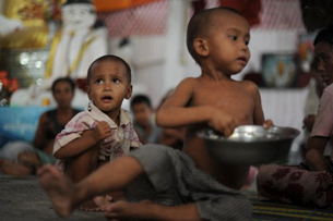 Rakhine children take refuge at a monastery in Sittwe, June 13, 2012.