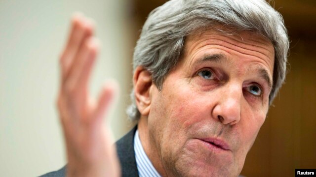 U.S. Secretary of State John Kerry testifies to the House Foreign Relations Committee on Capitol Hill in Washington on February 25