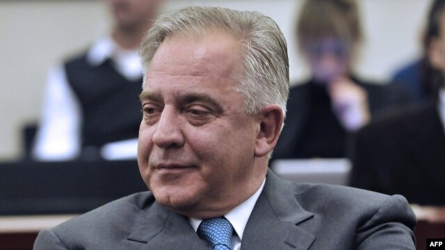 Former Prime Minister Ivo Sanader at the court in Zagreb, where he received a 10-year sentence.