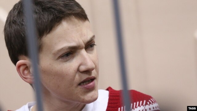 Ukrainian military pilot Nadia Savchenko appeared in a Moscow court on March 4.
