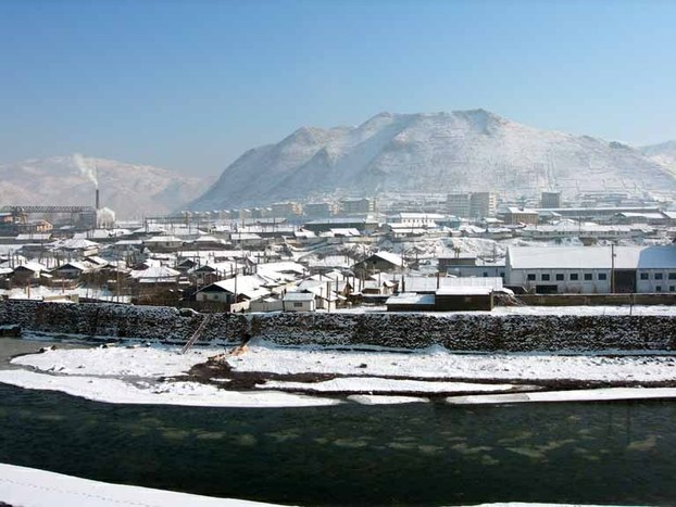 A file photo of a view of Hyesan from across the Yalu River.