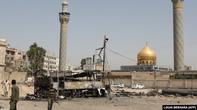 The holy Sayyida Zeinab shrine has been a frequent target of suicide and car bombings in Syria's civil war. (file photo)
