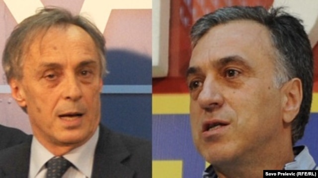 Presidential candidates Miodrag Lekic (left) and Filip Vujanovic each claimed victory in the presidential election.