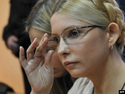 Yulia Tymoshenko listens as the judge reads the verdict on her case in a district court in Kyiv earlier this month.