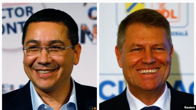 Relations have soured recently between Romanian Prime Minister Victor Ponta (left) and President Klaus Iohannis. 
