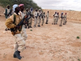 Al-Shabab Islamic militants training at a camp in in Marergur in the Galgadud region of Somalia. 