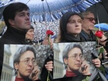 Russia - Meeting in a memory of Anna Politkovskaya, Moscow, Pushkinskaya square – 07oct2007