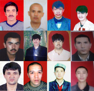 Uyghur men who went missing following the July 5, 2009 unrest in photos provided by their family members.