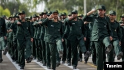 IRGC members on parade (file photo)